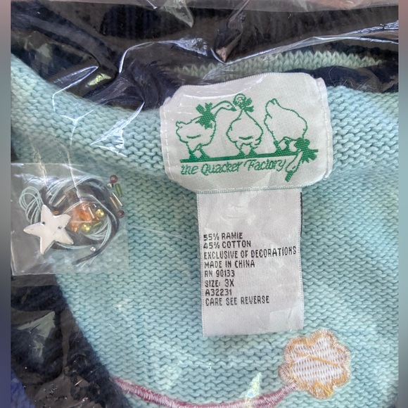 The Quacker Factory QVC Christmas Holiday Cardigan Sweater, NEW - Size 3X - Picture 3 of 7
